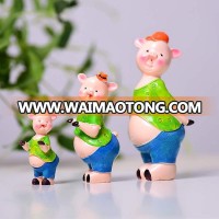 custom 3d cute animal interior art decoration figurine resin pig sculpture