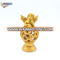 High quality custom size home decor garden decor resin indoor lovely golden angel figurines statues for sale