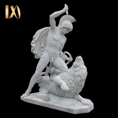 white colour High quality garden roman soldier statue