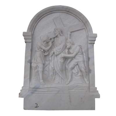 Hand carving mental wall marble headstone with flowers carved