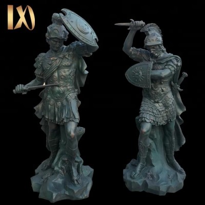 Custom outdoor decor fiberglass resin roman soldier statue